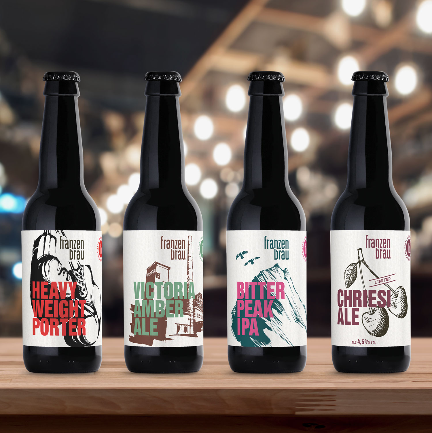 Brand Design Franzen Bräu – Bieretiketten, Marke und Website, Grafiker Zentralschweiz