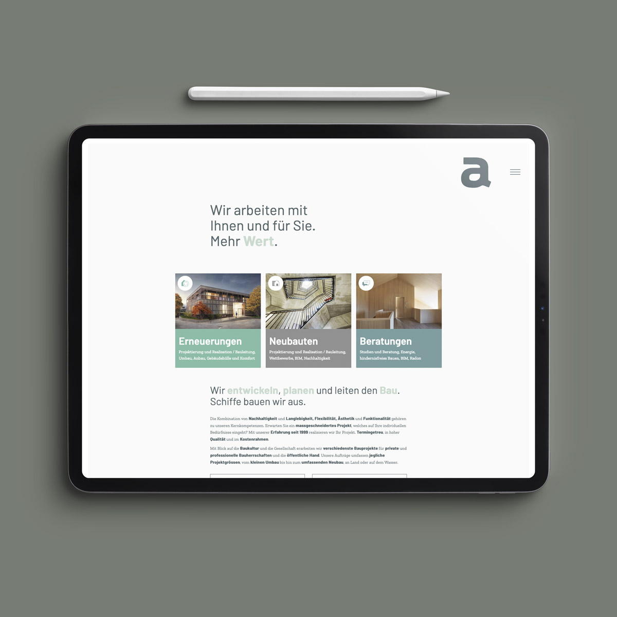 Branding und Website Design Architekturbüro aardeplan – Logo, Corporate Identity Zug