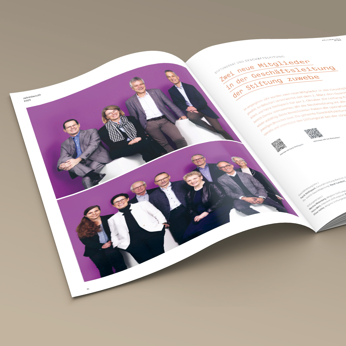 Editorial Design Jahresbericht Stiftung zuwebe 2025 – Grafikdesign Zentralschweiz